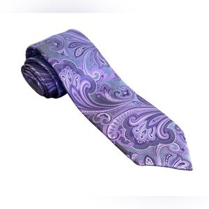 Elegant Purple & Gray Paisley Tie